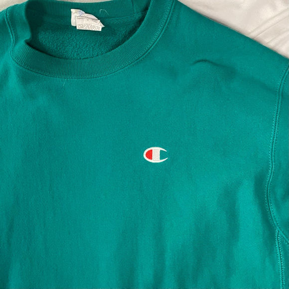 Champion Reverse Weave Teal Sweatshirt Size Large for Women - Picture 3 of 11